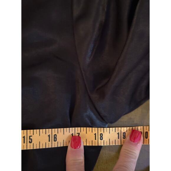 Abercrombie & Fitch Black Satin Mini Wrap Dress Size Medium - Picture 3 of 9